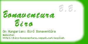 bonaventura biro business card